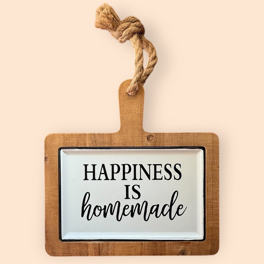 Happiness Is Homemade Wooden Metal Sign Rustic Kitchen Decor Farmhouse Country